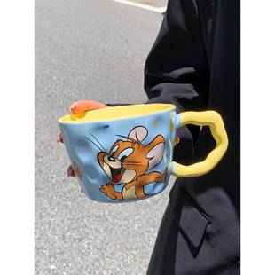 汤姆和杰瑞马克杯女性办公室家庭耐高温陶瓷牛奶杯可爱大容量2025