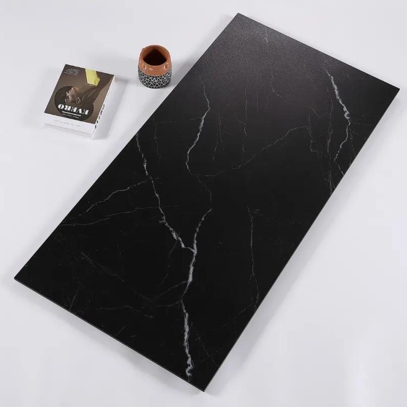 超黑全通体瓷砖哑光黑白根防滑地砖600X1200mm商业场所超黑通体砖