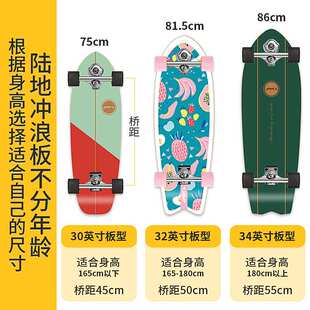 迈卡龙Slide陆地冲浪板滑板S7初学者路冲板冲浪滑雪训练免蹬地陆