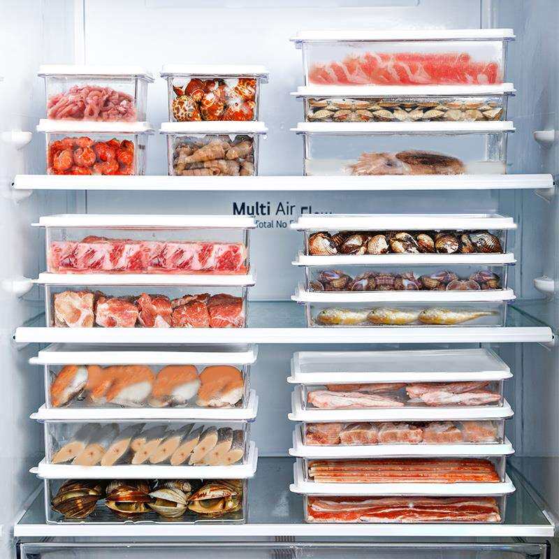冰箱收纳盒保鲜盒冷冻室冻肉分格密封食品级家用厨房备菜分装