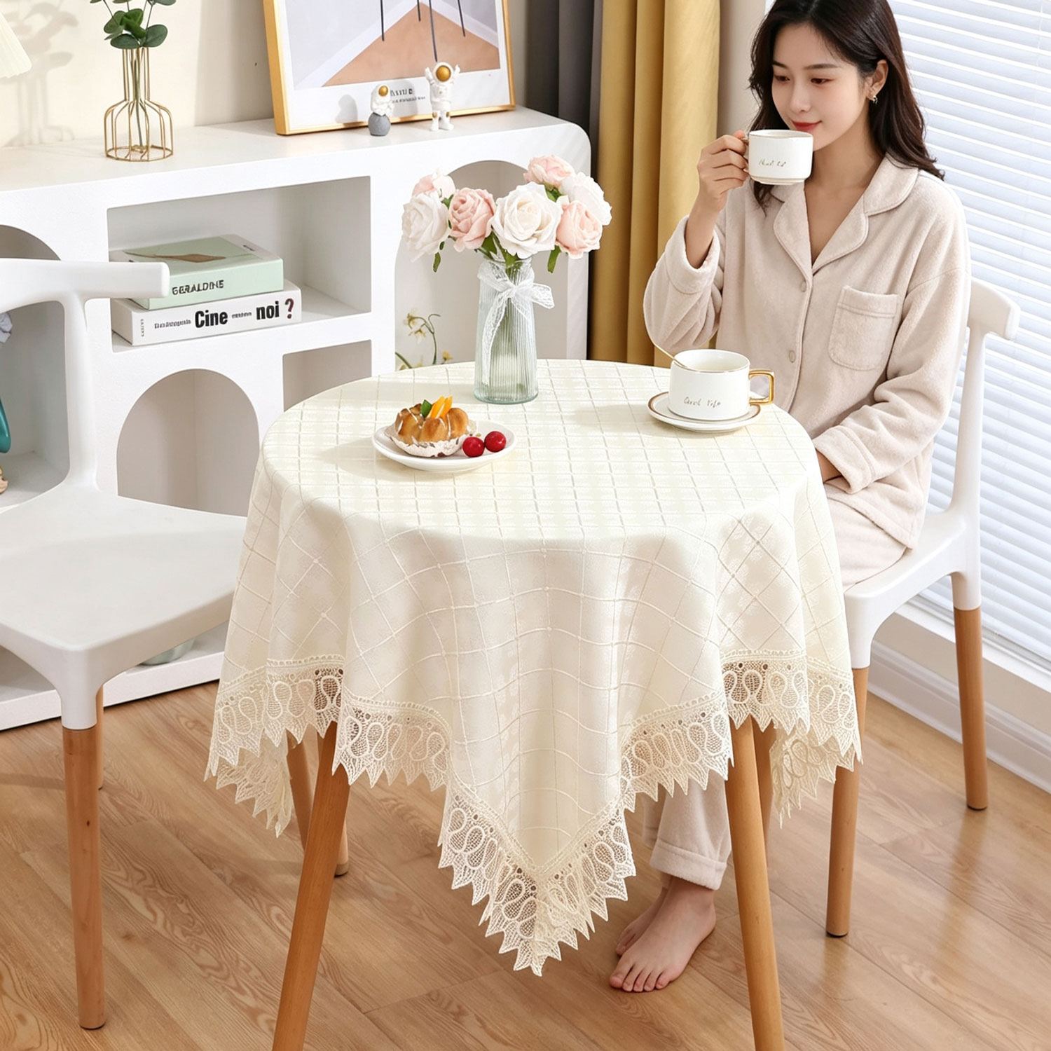 现代简约时尚圆桌布轻奢家用电器盖布餐桌长方形方桌网红软装台布