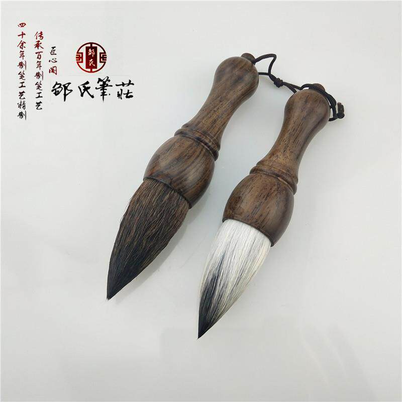 短锋紫毫灰尾大字福字对联斗笔抓笔京抓黑檀木笔杆大毛笔大楷兼毫