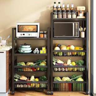 厨房置物架落地多层蔬菜家用多功能锅架微波炉储物架厨柜收纳架子