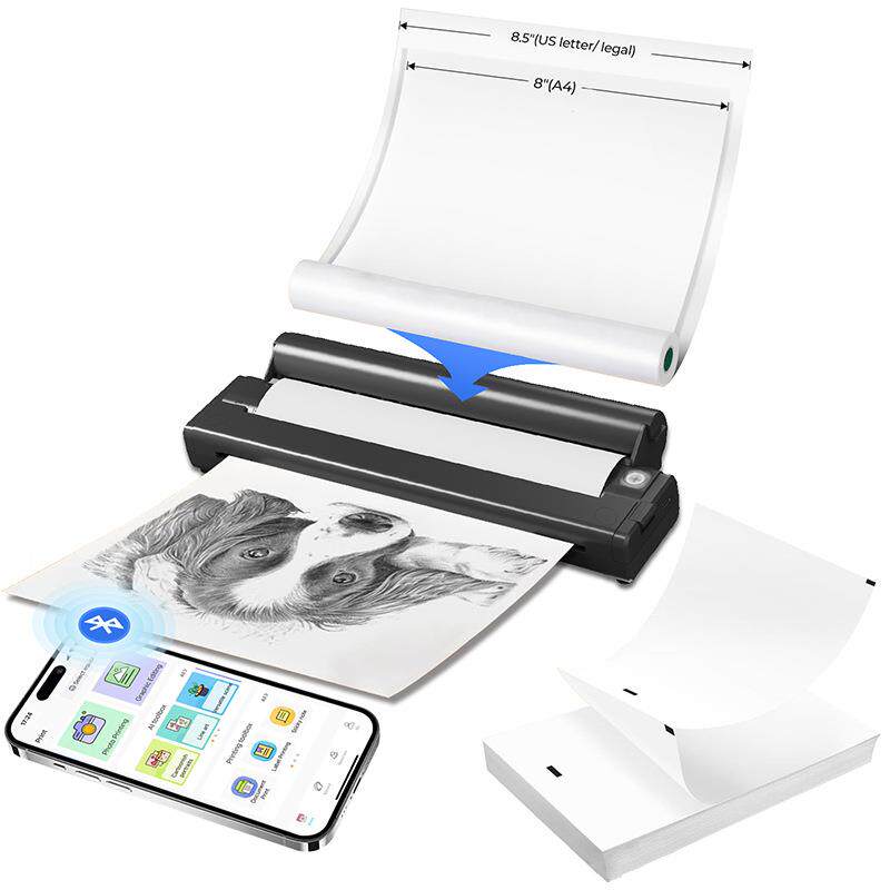 A4打印机高清迷你无墨水照片文档办公室家用打印机便携式热敏打印