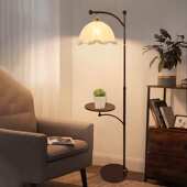 中古风客厅落地灯创意沙发氛围感床头灯置物茶几卧室复古立式 台灯