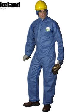 雷克兰SMMS428BE化学防护服耐酸碱粉尘防静电连体服透气蓝色通用