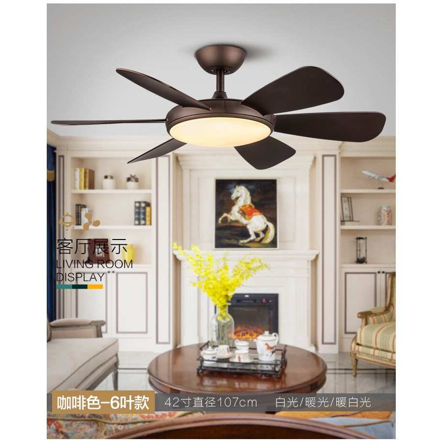 北欧式吊扇灯风扇吊灯现代简约时尚餐厅遥控原木叶风扇