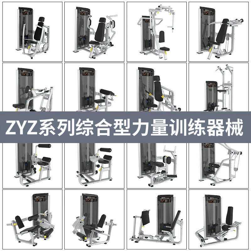 健身房器材全套坐姿推胸高低拉背腿部飞鸟划船商用力量训练器械