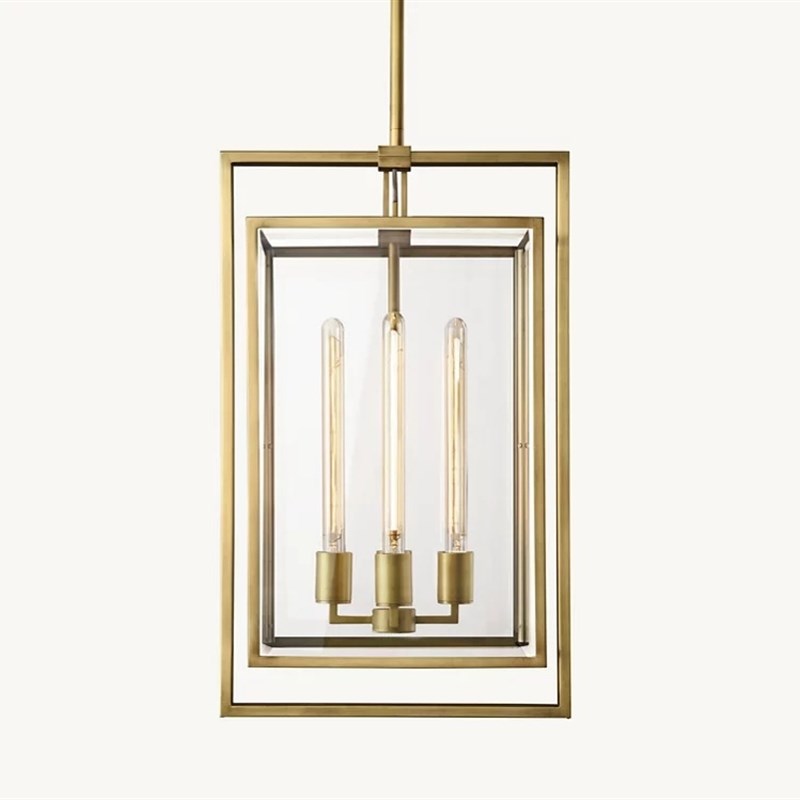 跨境RH美式复古餐厅卧室衣帽间楼梯铜吊灯简约现代轻奢书房吊灯