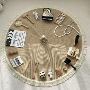 抓周地毯宝宝周岁生日布置道具圆形抓周红毯中式宝宝抓周礼道具