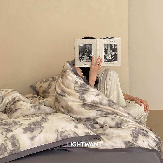 1莱赛尔天丝四件套冰丝凉感裸睡丝滑床单被套A类母婴级夏季床品