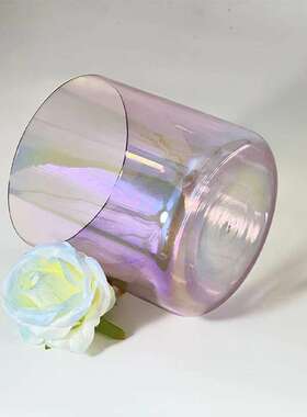 紫色透明石英水晶唱歌碗用于声音冥想唱歌碗冥想乐器音乐钵