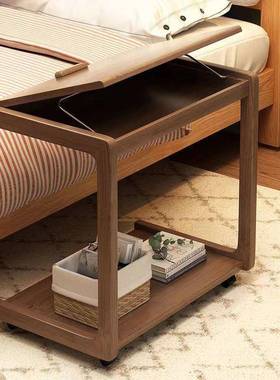 沙发边几万向轮茶几实木床头轻u型客厅移床边动电脑桌移动小茶几