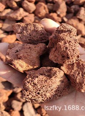 红色火山石水处理滤料火山岩园林园艺用火山石产地供应