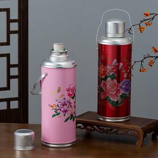 家用复古保暖壶经典怀旧手提保暖瓶老式铁壳提环热水瓶玻璃内胆厂