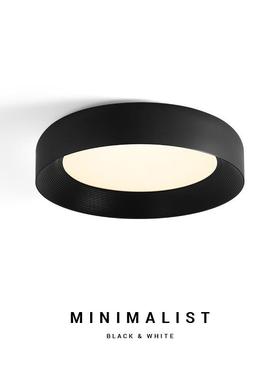 全光谱意式极简护眼吸顶灯卧室房间现代简约护眼白色黑色创意圆形