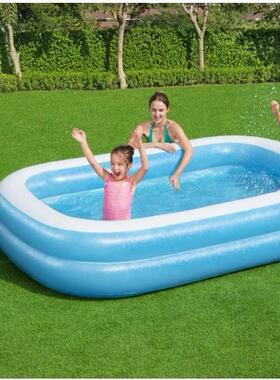 Bestway54006二环矩形水池儿童充气戏水池加厚家庭大号水池