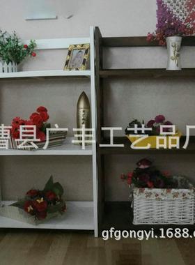 家居用品木质多层收纳整理架白色花架室内装饰置物架创意书架