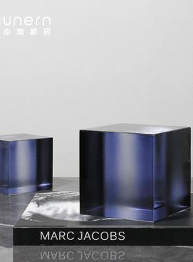 现代简约软装饰品正方立体蓝色创意摆件售楼处样板间家居桌面摆饰