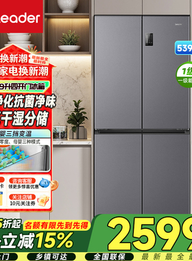 海尔出品统帅冰箱539升双开四门十字大容量冰箱一级变频能效无霜