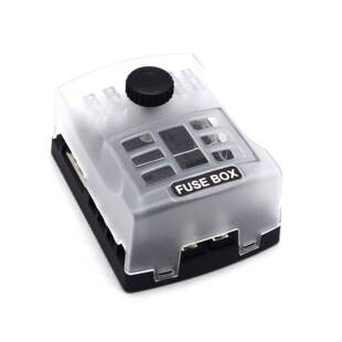 6路双正极汽车保险盒带螺帽汽房车车电路保险丝盒2个正极+1个负极