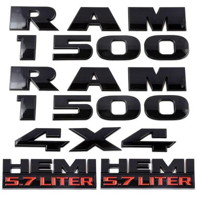 适用新款道奇RAM1500HEMI5.7liter车标排量标改装贴标4件套