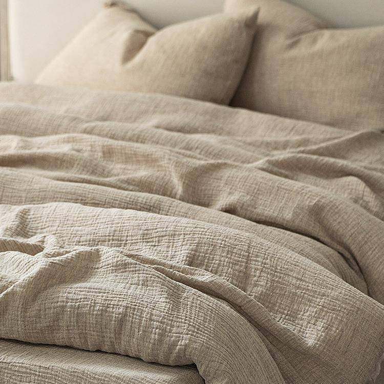 面料创新素色棉麻双层纱床单四件套简约高级感被套全棉床上用品,节庆用品/礼品,新娘配件,淘宝优惠券,粉丝福利购,淘宝优惠卷