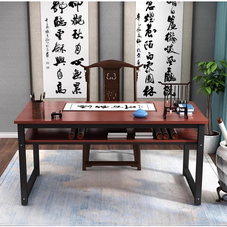 书法桌子长条桌绘画桌培训桌双层电脑桌家用长方形书桌写字桌