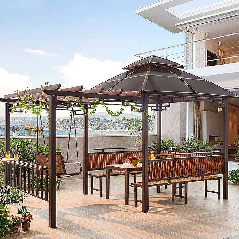 葡萄架遮阳棚凉亭户外庭院别墅花园简易铁艺防腐木农家乐亭子