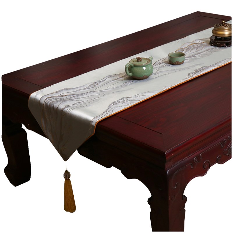 桌旗中式轻奢茶台布艺茶桌垫布餐桌布现代茶几布桌布