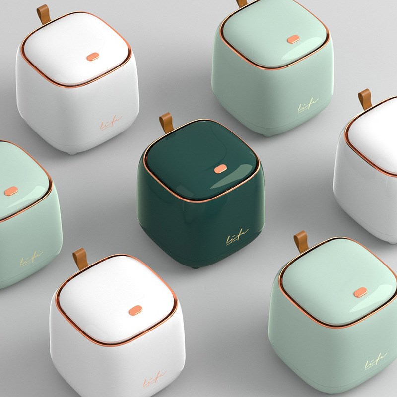 桌面垃圾桶按压式客厅轻奢杂物桶车载家用办公桌餐厅收纳筒垃意赛