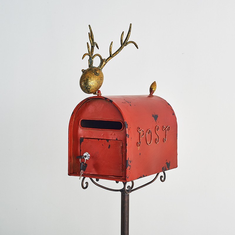 欧式铁艺复古邮箱别墅信箱信报箱邮筒婚礼婚庆室外道具收件箱