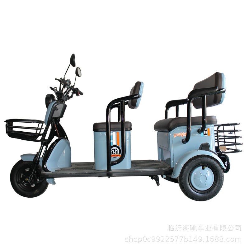 电动三轮车亲子老人助力代步小型家用带蓬式不倒翁电动车接送孩子