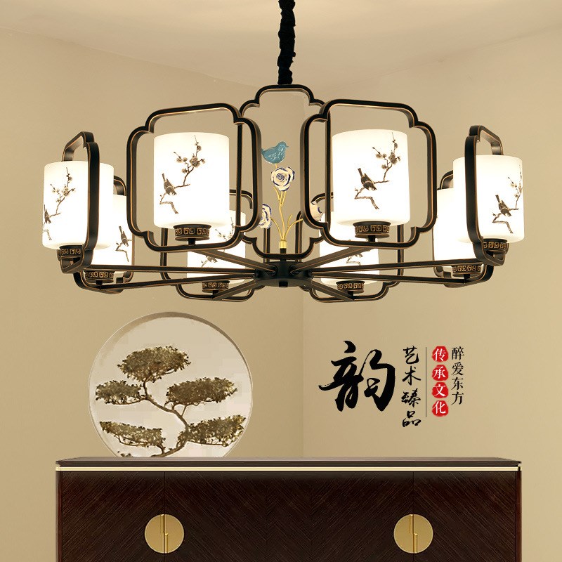 现代新中式大气客厅灯别墅复式楼仿古餐厅灯具复古中国风大吊灯