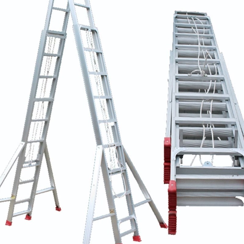 3YK6米7米8米9米伸缩梯子加厚铝合金人字梯双面升降伸缩梯工