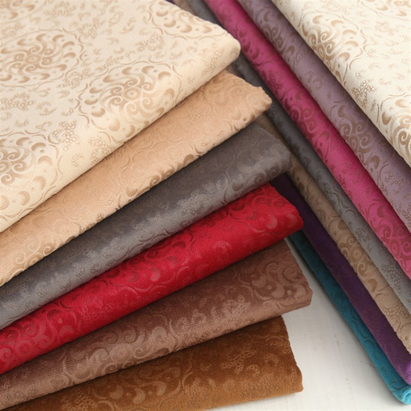 绒布欧式短毛绒沙发布料丝绵绒软包背景坐垫套餐椅批布加厚