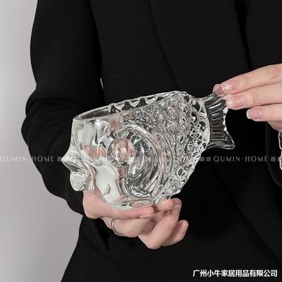 趣皿*创意个性玻璃威士忌酒杯小众锦鲤起泡鸡尾酒杯稀奇古怪杯子
