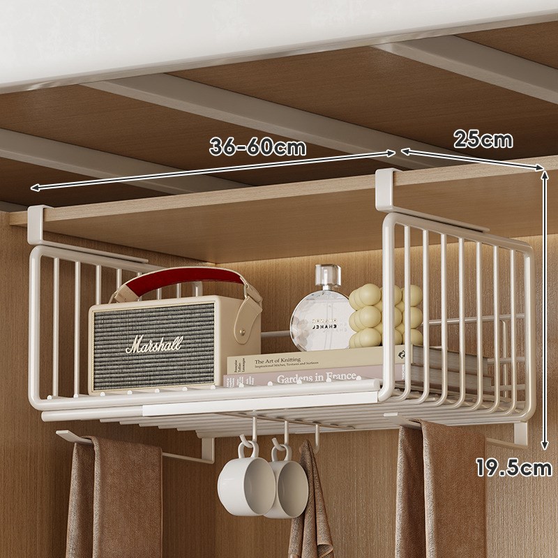 桌下收纳挂篮桌面宿舍好物衣柜分层架柜下挂篮床头下铺悬挂置物架