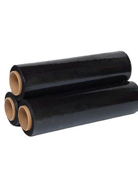 工厂直供黑色PE缠绕拉伸膜加固保护膜大量打包膜多规格包装膜