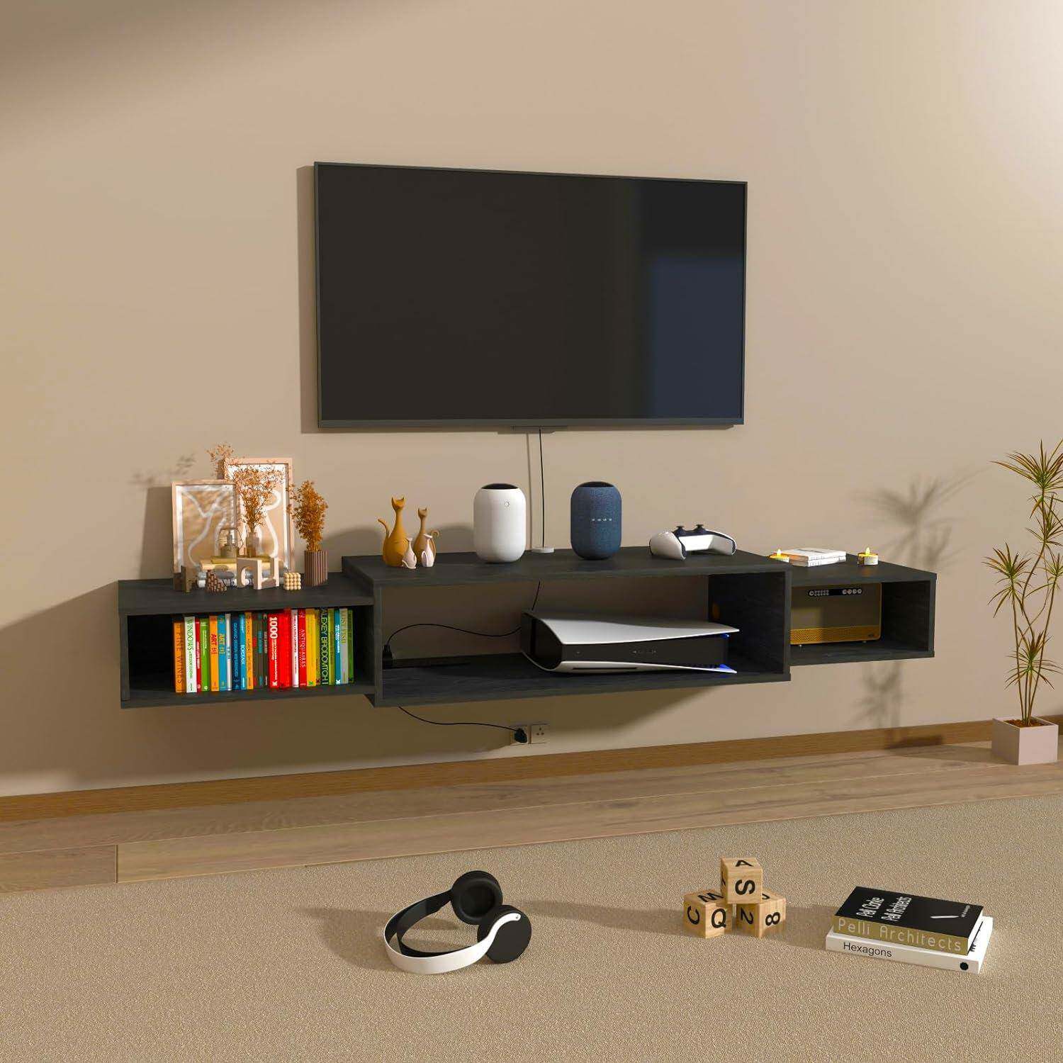 多功能电视柜壁挂式现代简约轻奢北欧挂墙式客厅收纳柜悬空吊柜