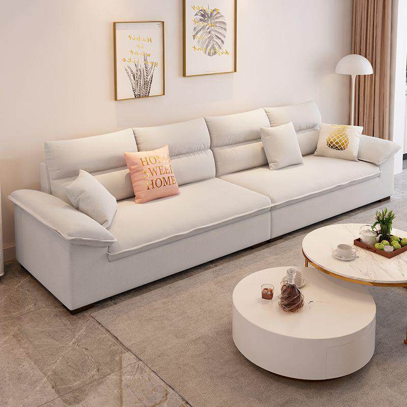 简约现代可拆洗棉麻布艺沙发直排小户型三人位客厅组合猫抓布沙发