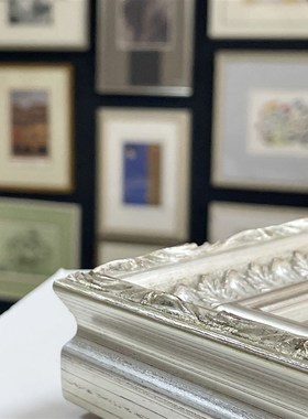 (框条)Larson Juhl博物馆级装裱实木画框进口银色可定制0009-S