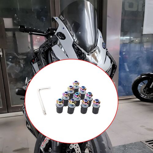 适用摩托车凯越250RR刺鸟街车跑车前挡风玻璃风螺丝 改装风挡螺丝