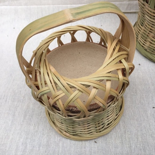 老式烘笼竹编碳火盆火篮烧炭取暖怀炉烘笼家用老人手提烘笼烤火笼