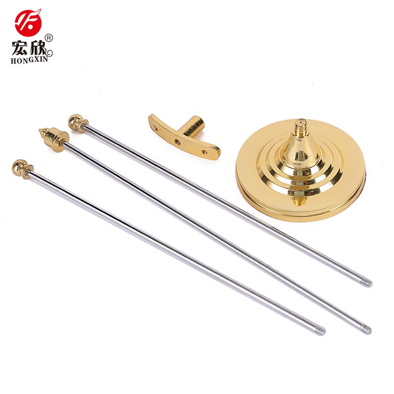 新款三杆旗杆金属办公室会议桌旗w型台式桌面谈判旗架摆件