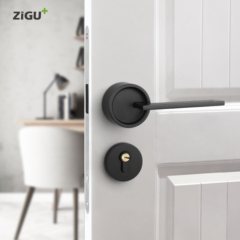 磁吸门锁现代简约锁具家用室内卧室卫生间房门静音木门门把手