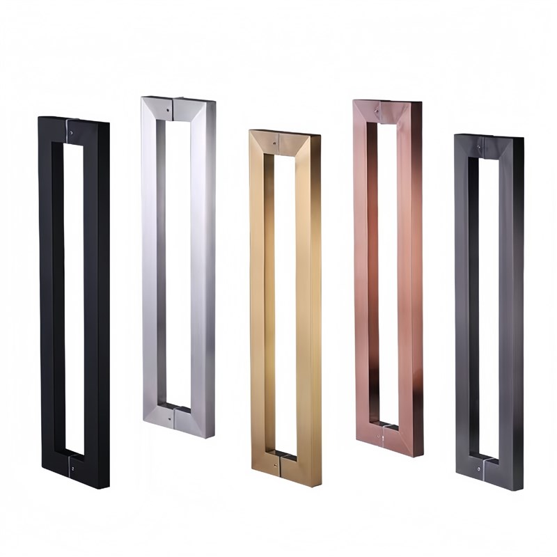 单弯玻璃门拉手加厚不锈钢大拉手方管简约木门把手