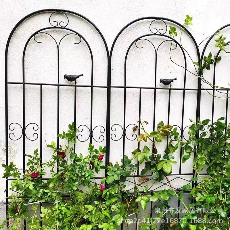跨境铁艺爬藤架蔷薇月季种植庭院栅栏户外花架支撑杆铁线莲爬藤架