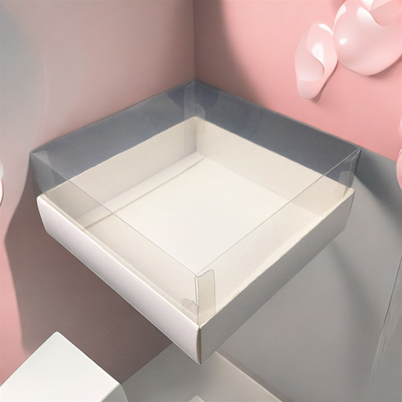 4寸6寸巴斯克芝士蛋糕盒戚风透明西点盒甜品轻乳酪包装盒打包盒子