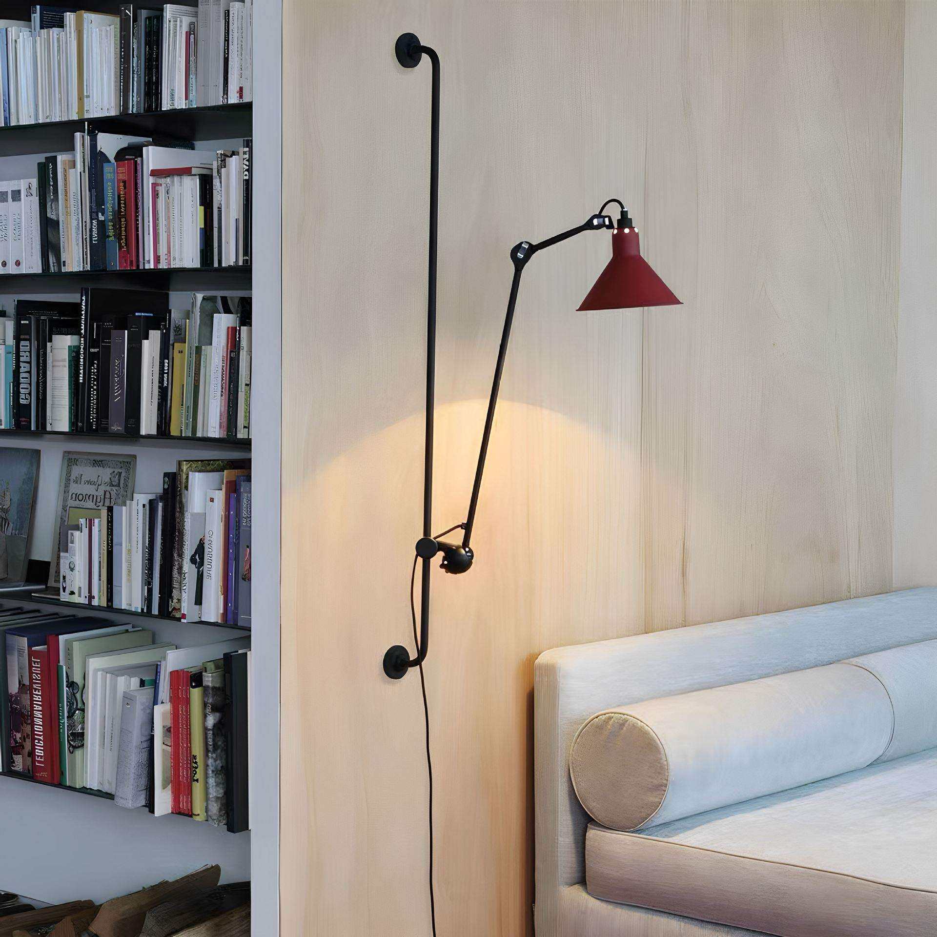 设计师款创意长臂摇臂壁灯工业风可伸缩升降卧室床头客厅书房阅读